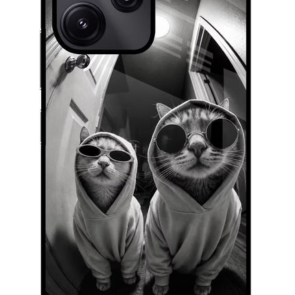 Hood Cats Redmi 12 5G Glass Case Back Cover by Casekaro