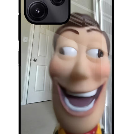 Side Eye Woody Redmi 12 5G Glass Case Back Cover by Casekaro
