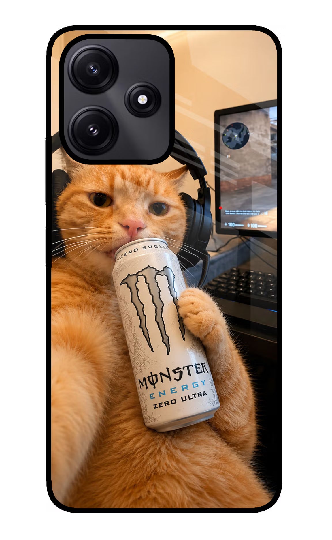 Gamer Cat Energy Redmi 12 5G Glass Case