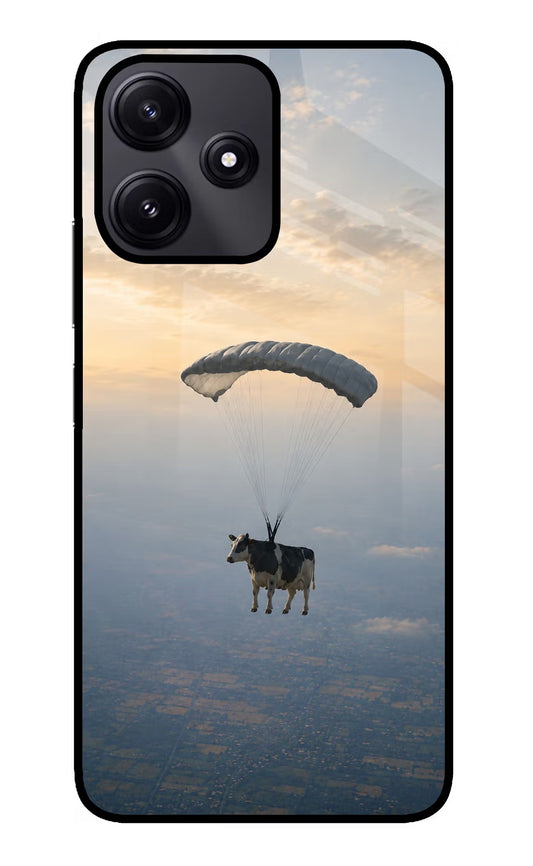 Skydiving Cow Redmi 12 5G Glass Case