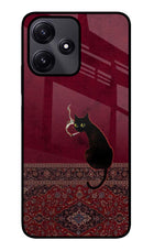 Midnight Cat Redmi 12 5G Glass Case