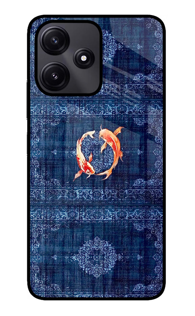 Koi Blue Redmi 12 5G Glass Case