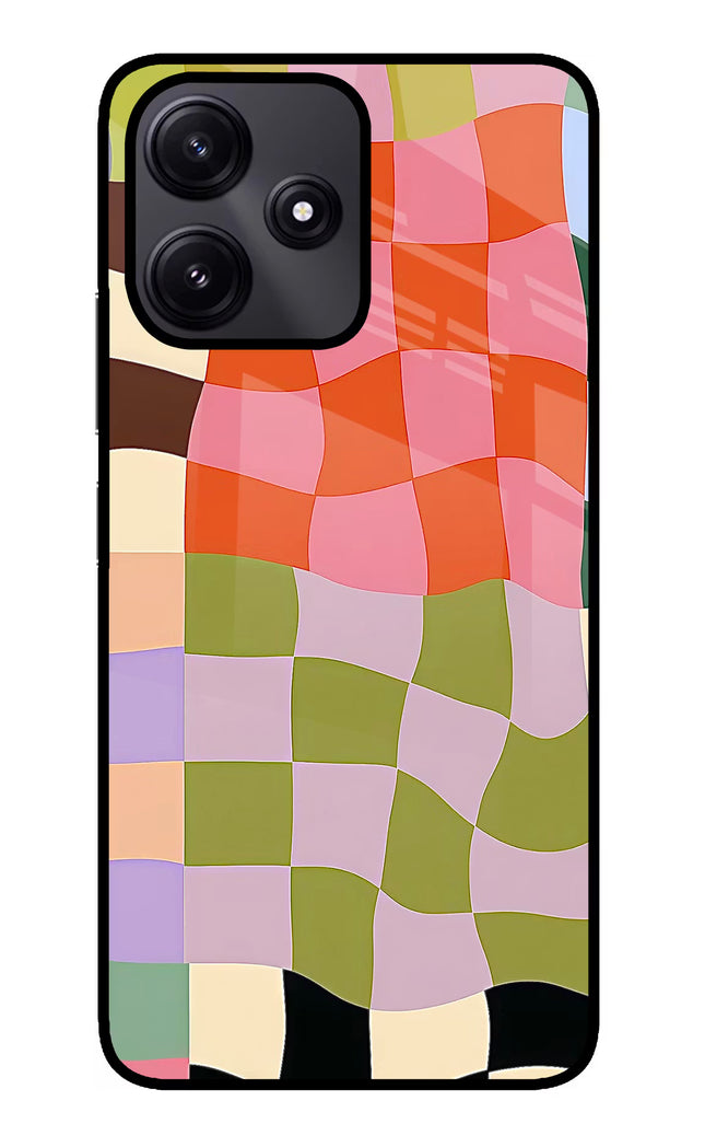 Wavy Grid Redmi 12 5G Glass Case