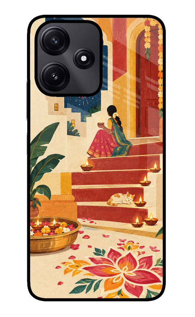 Diwali Rangoli Redmi 12 5G Glass Case