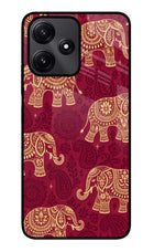 Maroon Elephant Redmi 12 5G Glass Case