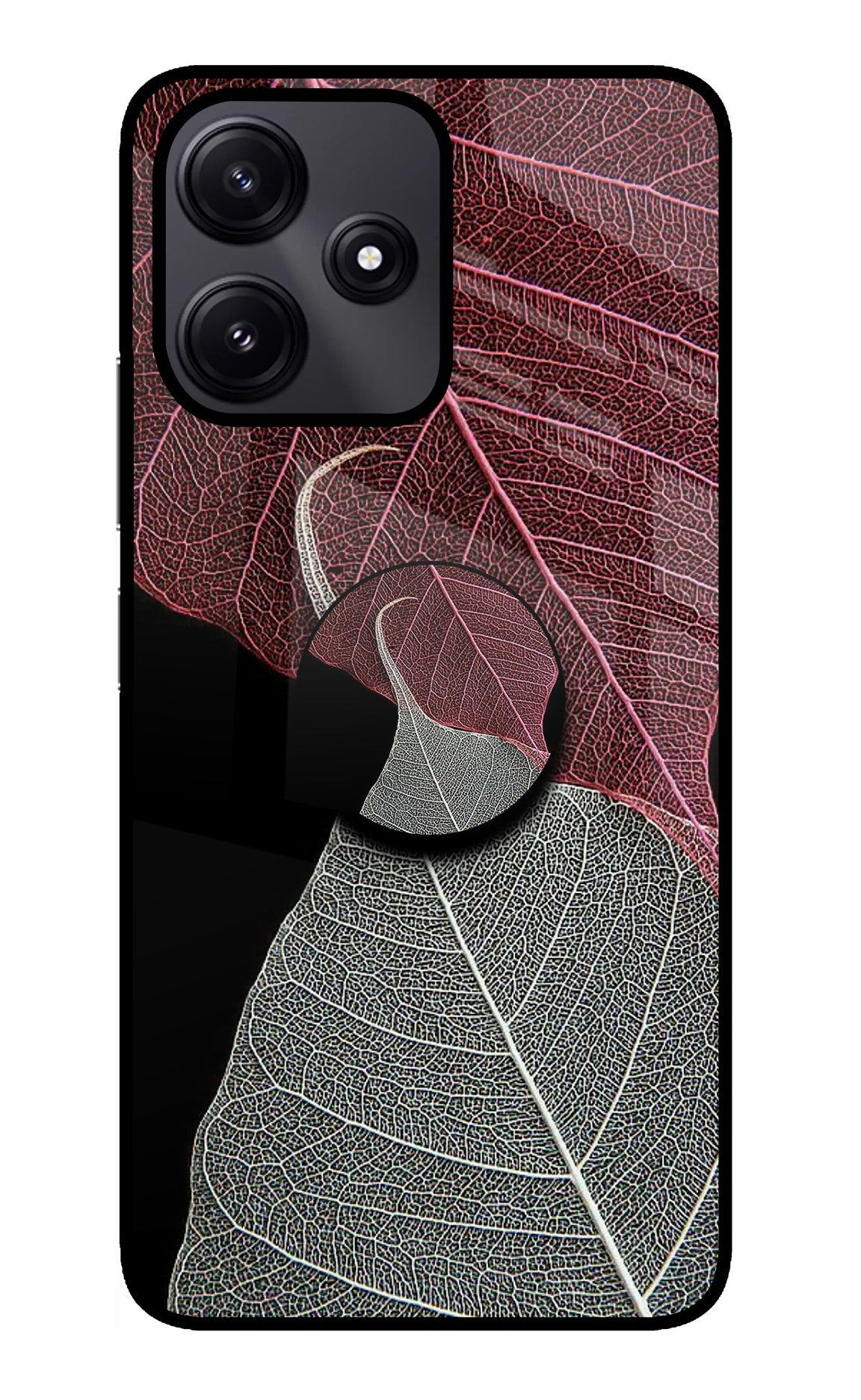 Leaf Pattern Redmi 12 5G Glass Case