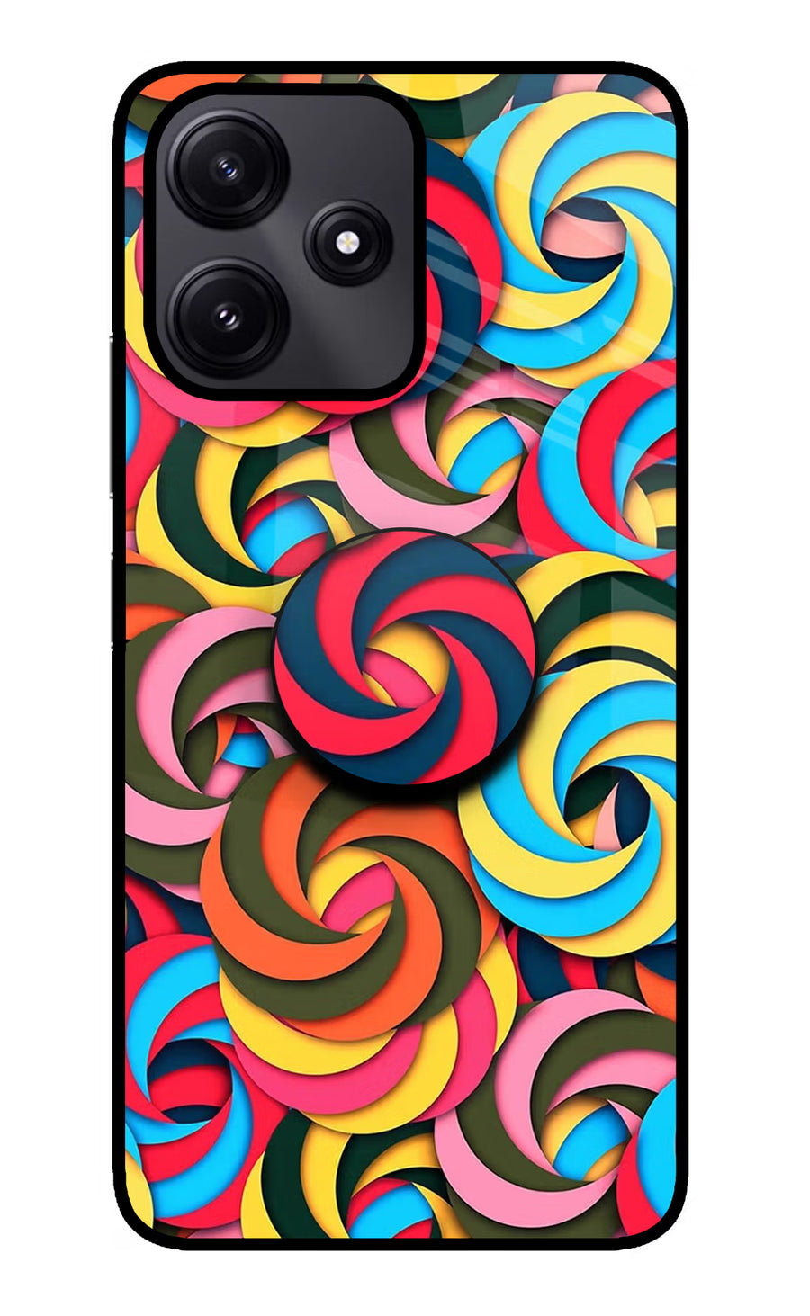 Spiral Pattern Redmi 12 5G Pop Case, Glass case