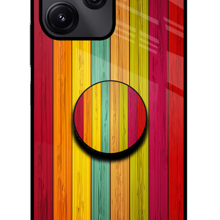 Multicolor Wooden Redmi 12 5G Pop Case by Casekaro