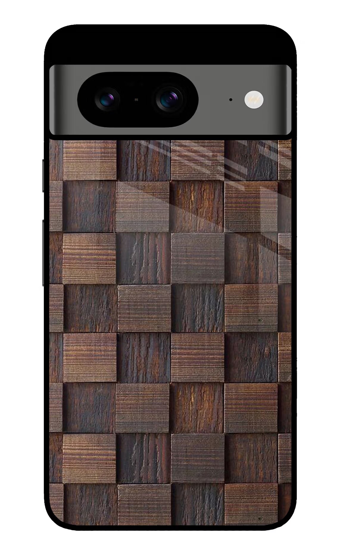 Wooden Cube Design Google Pixel 8 Glass Case