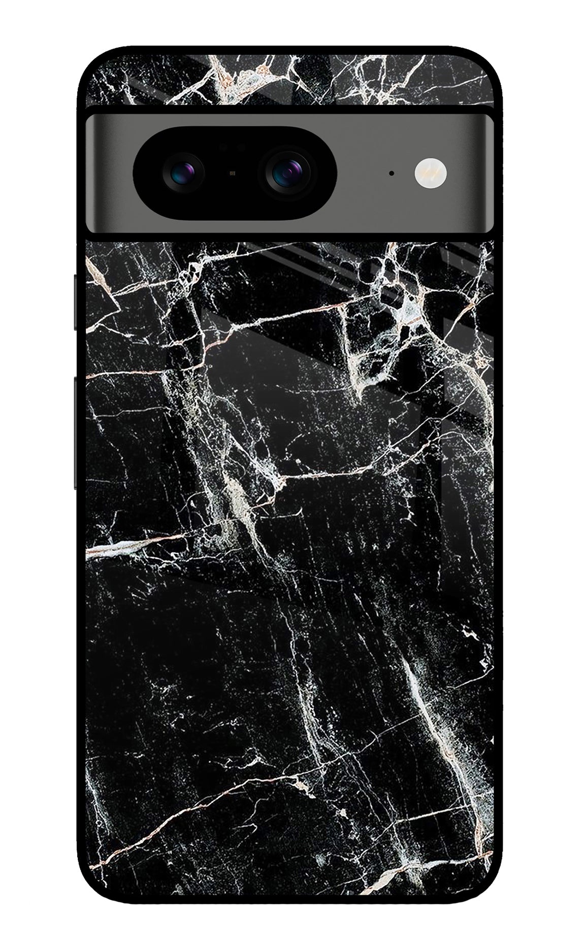 Black Marble Texture Google Pixel 8 Back Cover