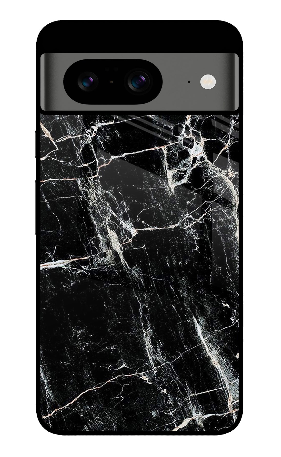 Black Marble Texture Google Pixel 8 Back Cover