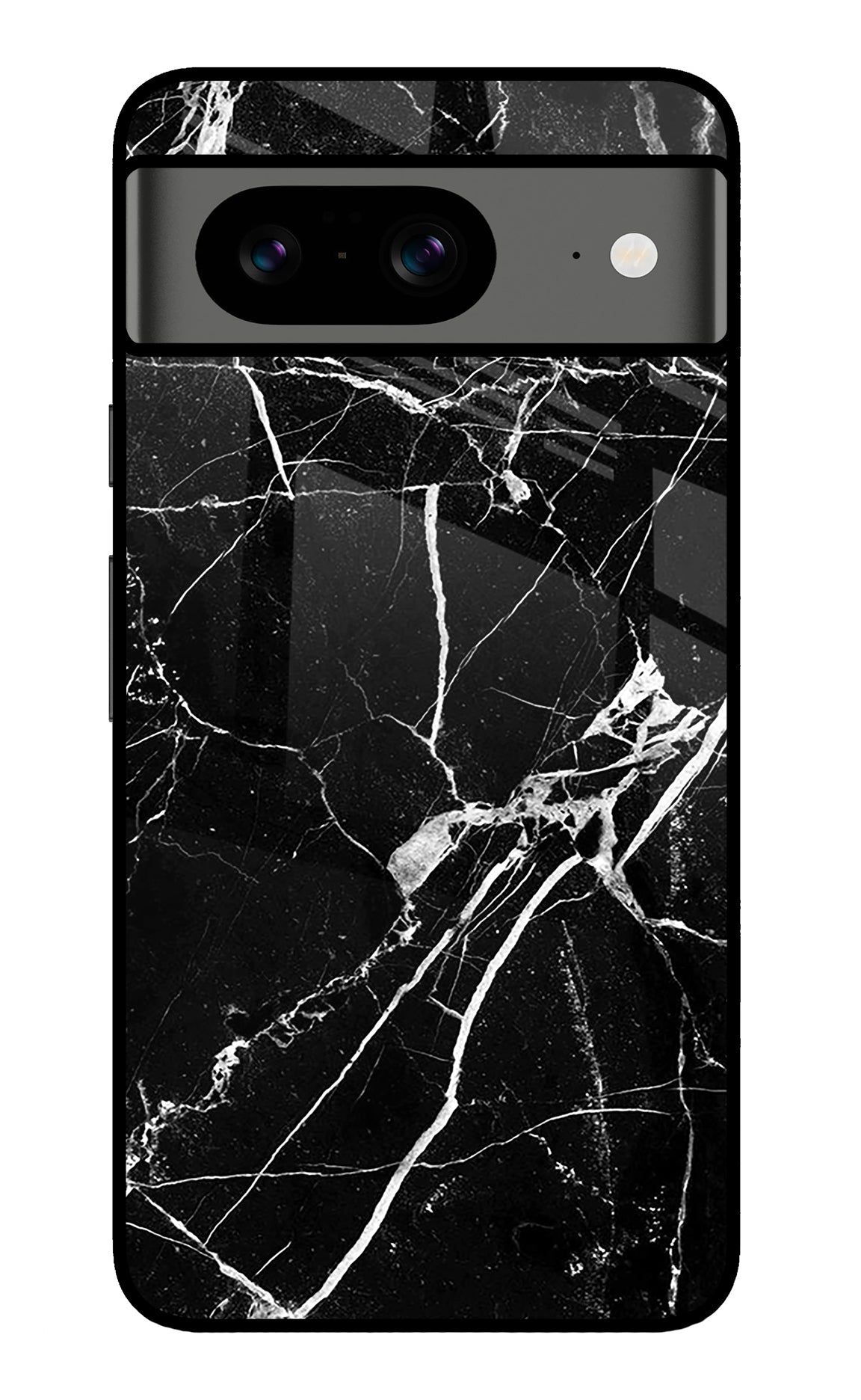 Black Marble Pattern Google Pixel 8 Glass Case