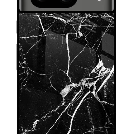 Black Marble Pattern Google Pixel 8 Glass Case