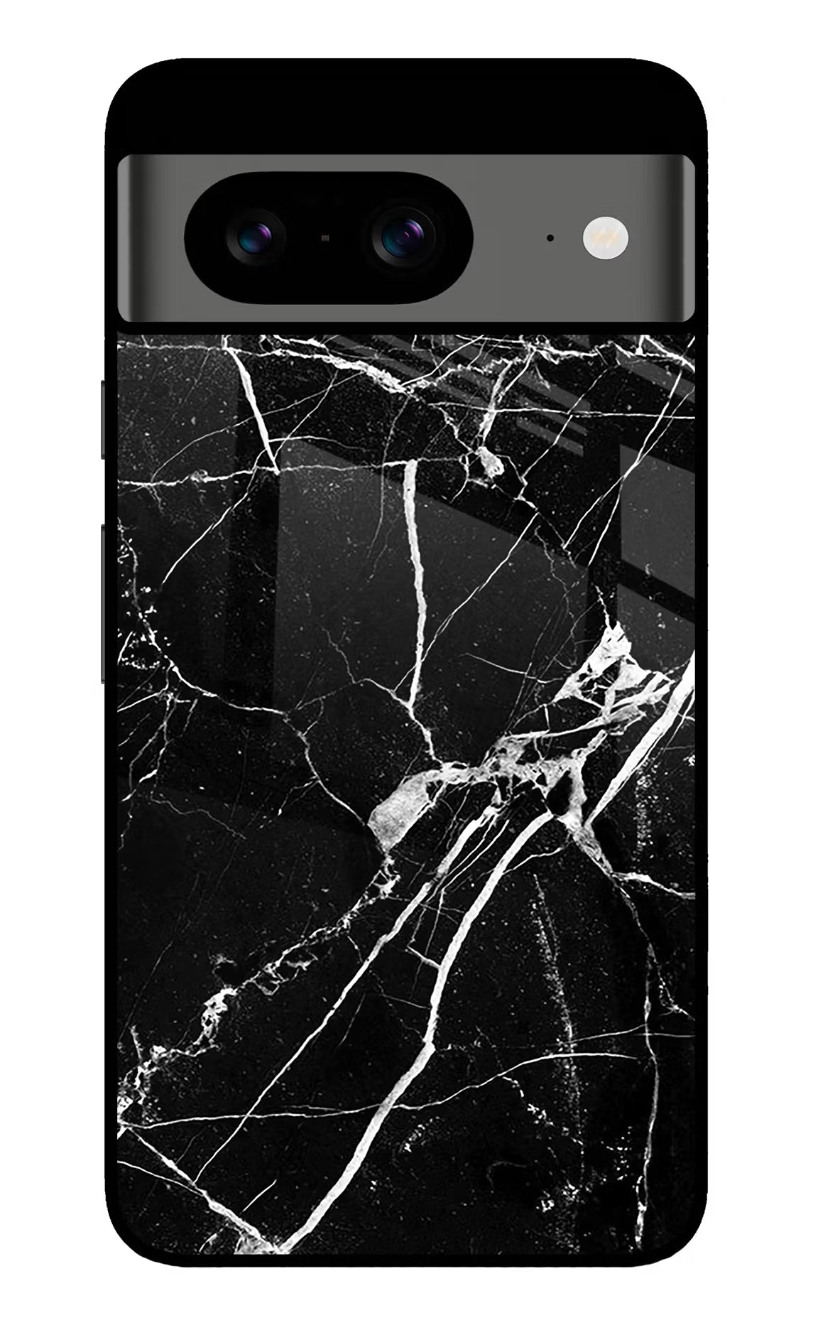 Black Marble Pattern Google Pixel 8 Glass Case