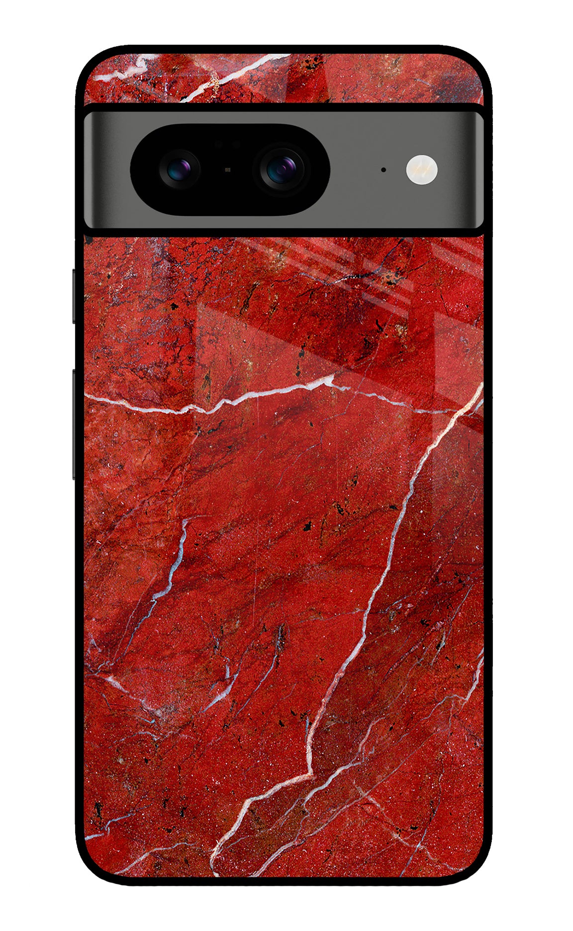 Red Marble Design Google Pixel 8 Back Cover