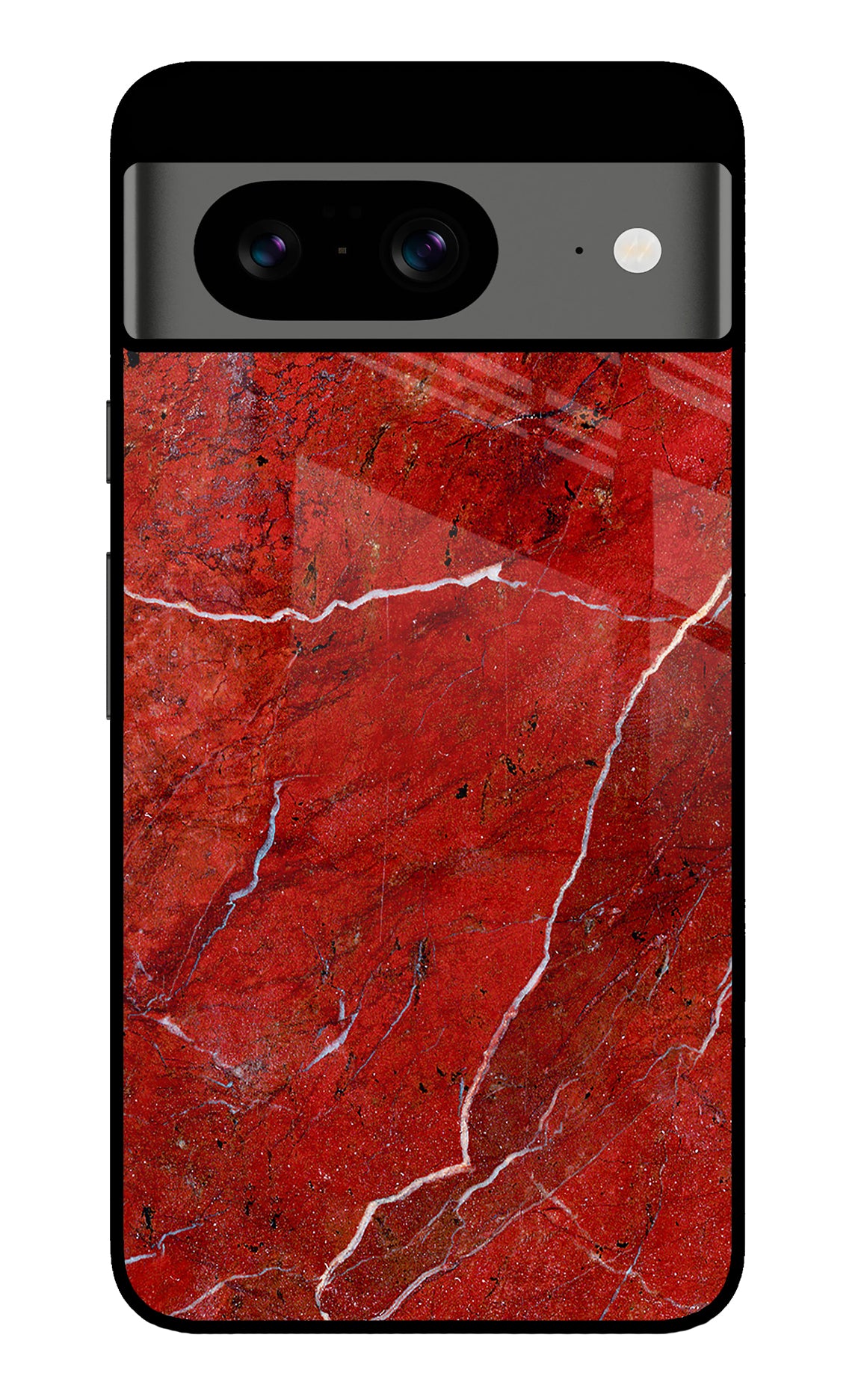 Red Marble Design Google Pixel 8 Back Cover