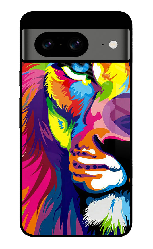 Lion Half Face Google Pixel 8 Glass Case