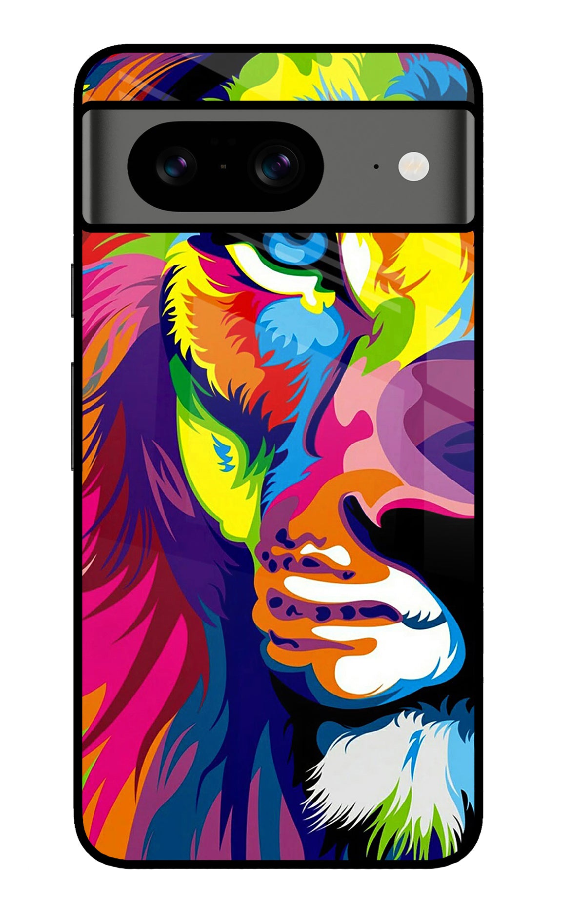 Lion Half Face Google Pixel 8 Glass Case