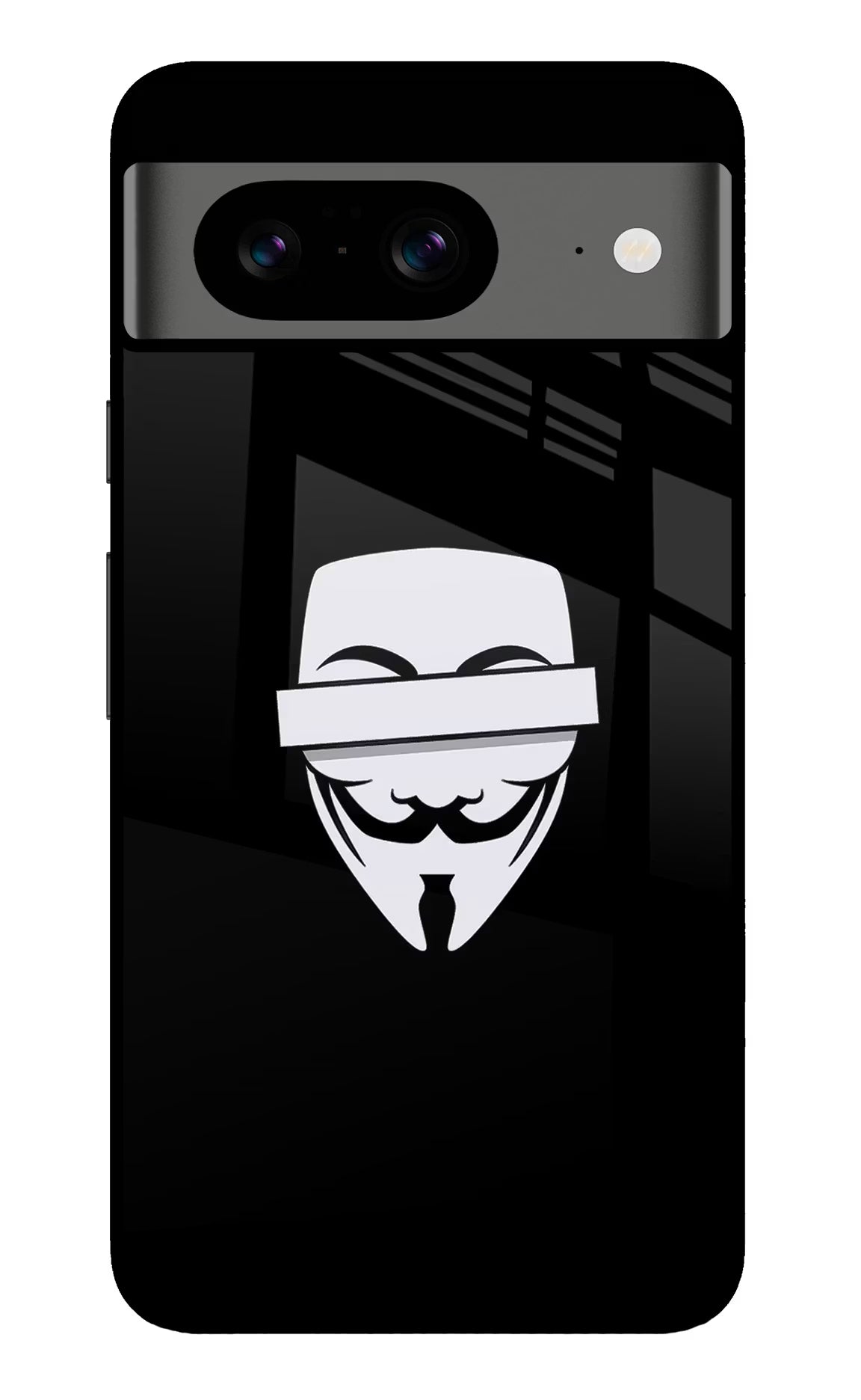 Anonymous Face Google Pixel 8 Glass Case Back Cover by Casekaro