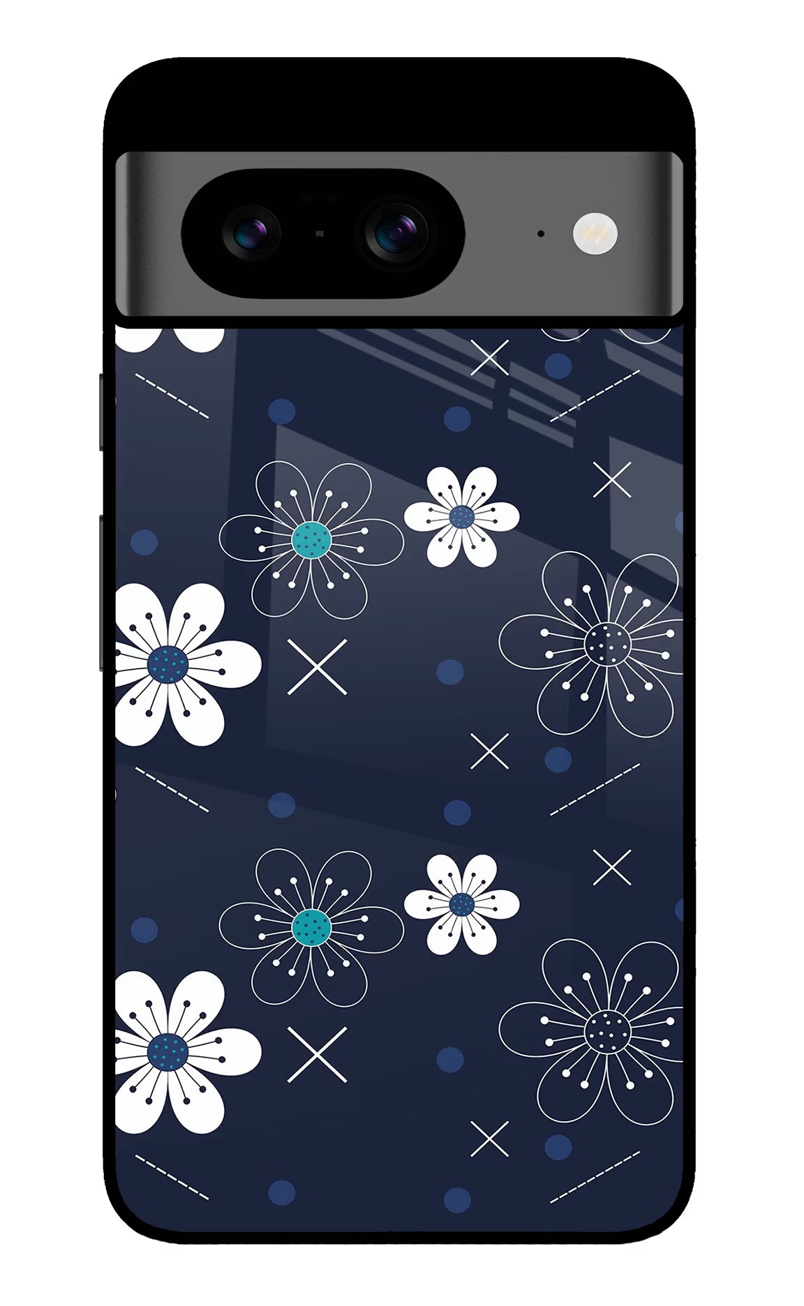 Flowers Google Pixel 8 Glass Case Back Cover by Casekaro
