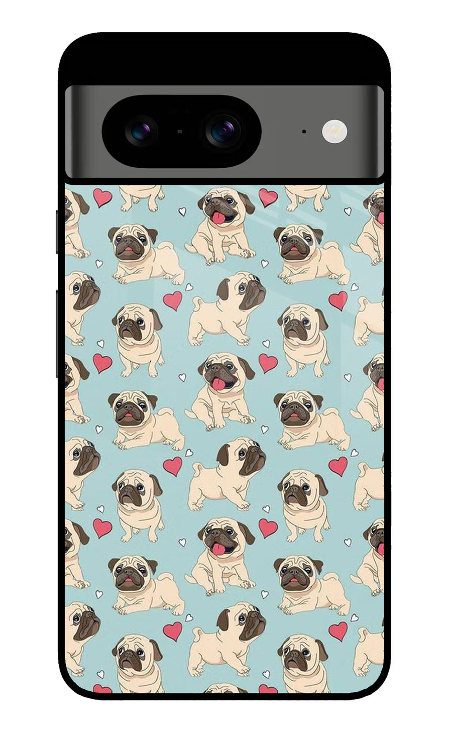 Pug Dog Google Pixel 8 Back Cover, Glass case