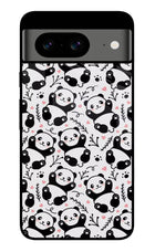 Cute Panda Google Pixel 8 Glass Case Back Cover by Casekaro