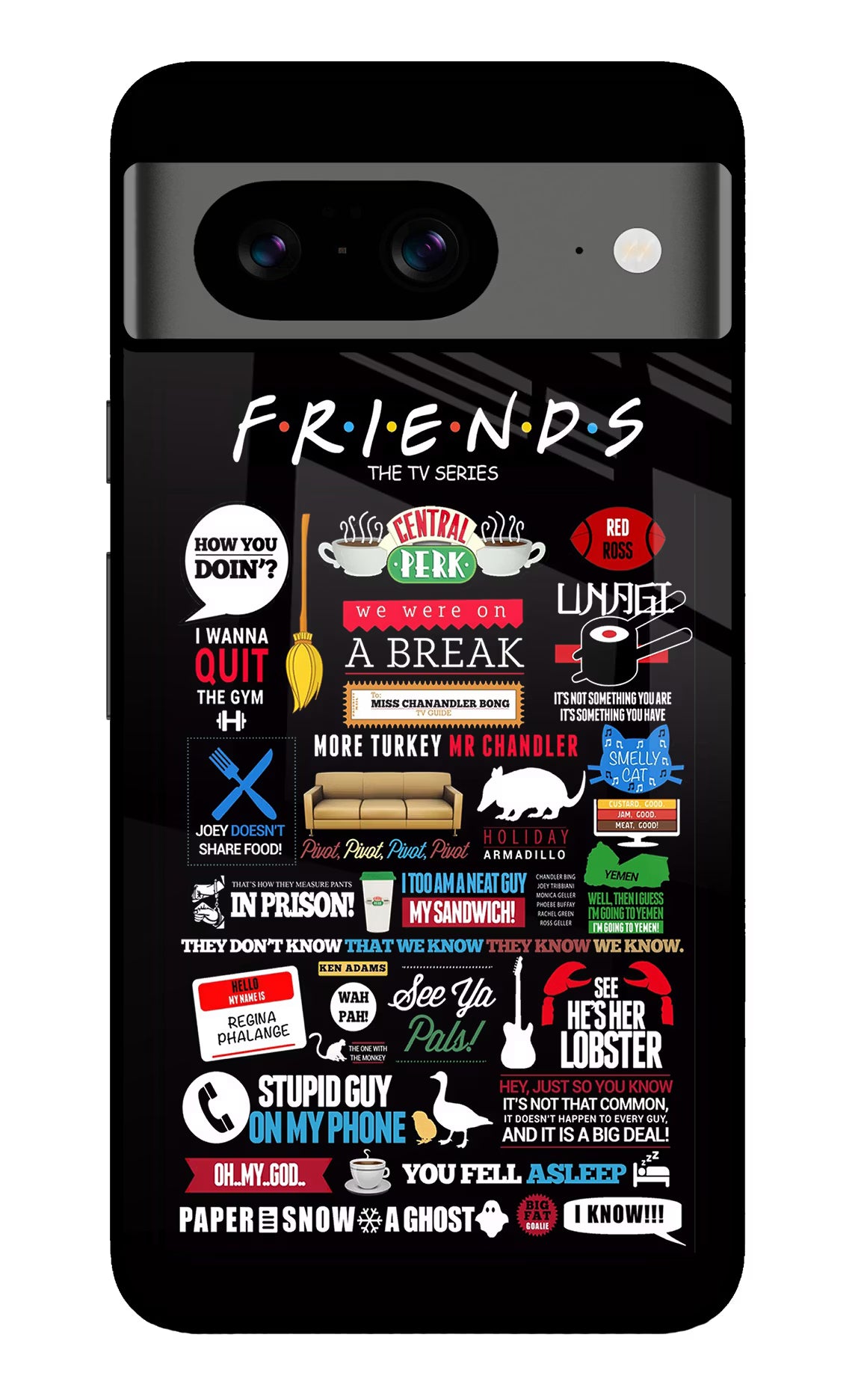 FRIENDS Google Pixel 8 Glass Case Back Cover by Casekaro