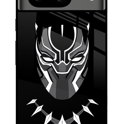Black Panther Google Pixel 8 Glass Case Back Cover by Casekaro