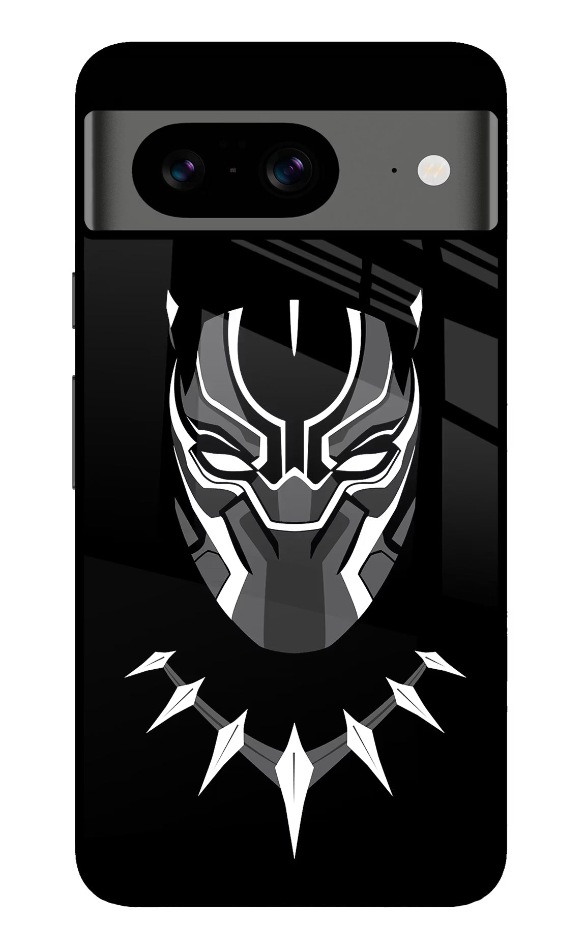Black Panther Google Pixel 8 Glass Case Back Cover by Casekaro