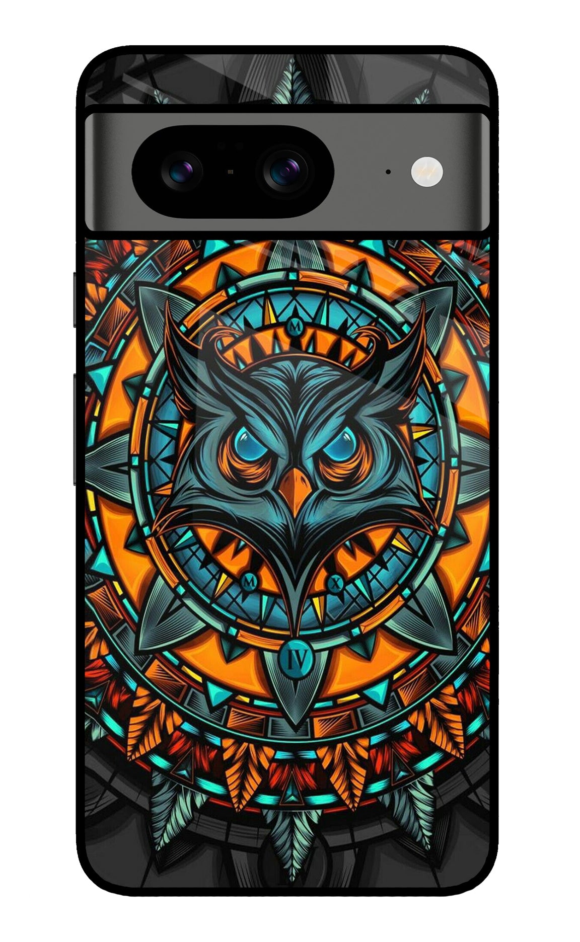 Angry Owl Art Google Pixel 8 Glass Case