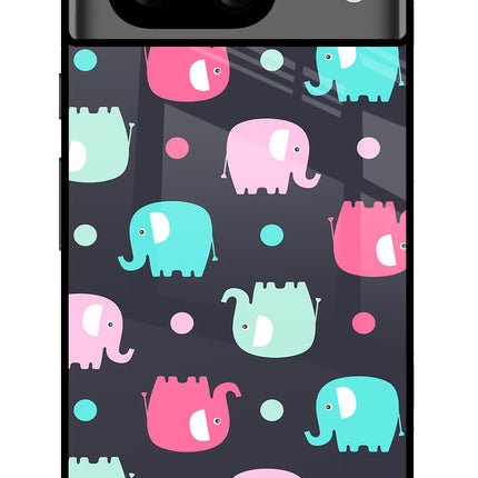Elephants Google Pixel 8 Glass Case