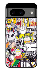 Sticker Bomb Google Pixel 8 Glass Case