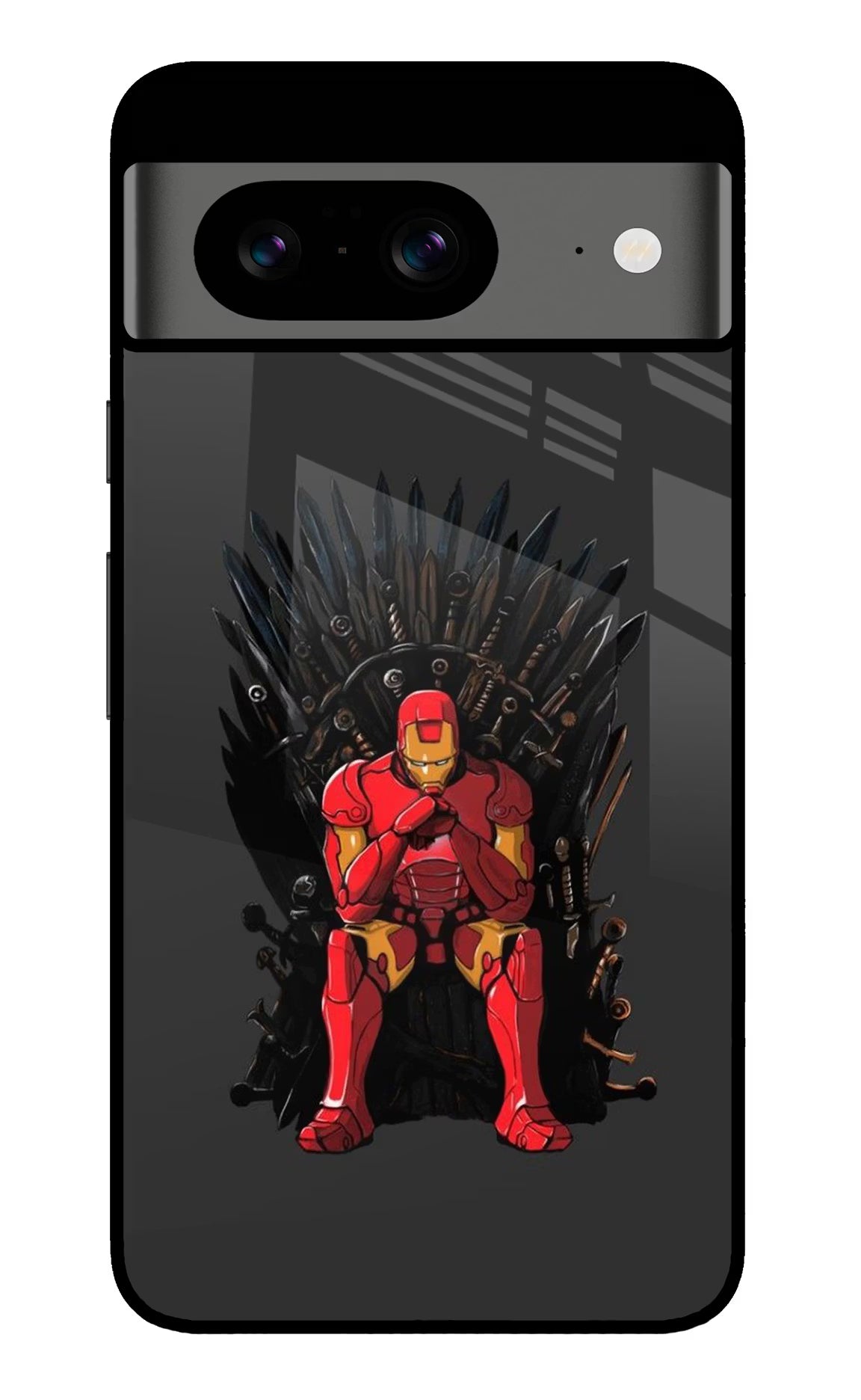 Ironman Throne Google Pixel 8 Glass Case Back Cover by Casekaro