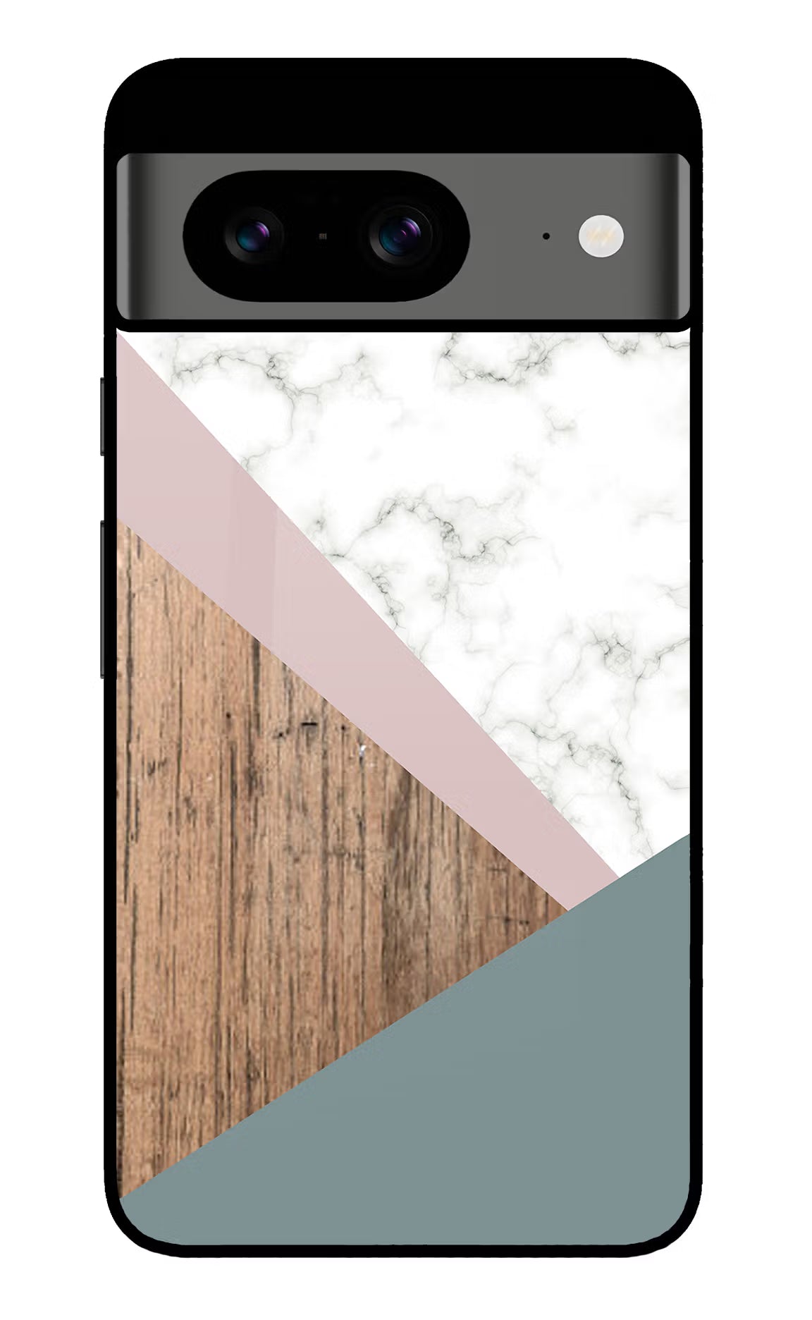 Marble wood Abstract Google Pixel 8 Glass Case Back Cover by Casekaro