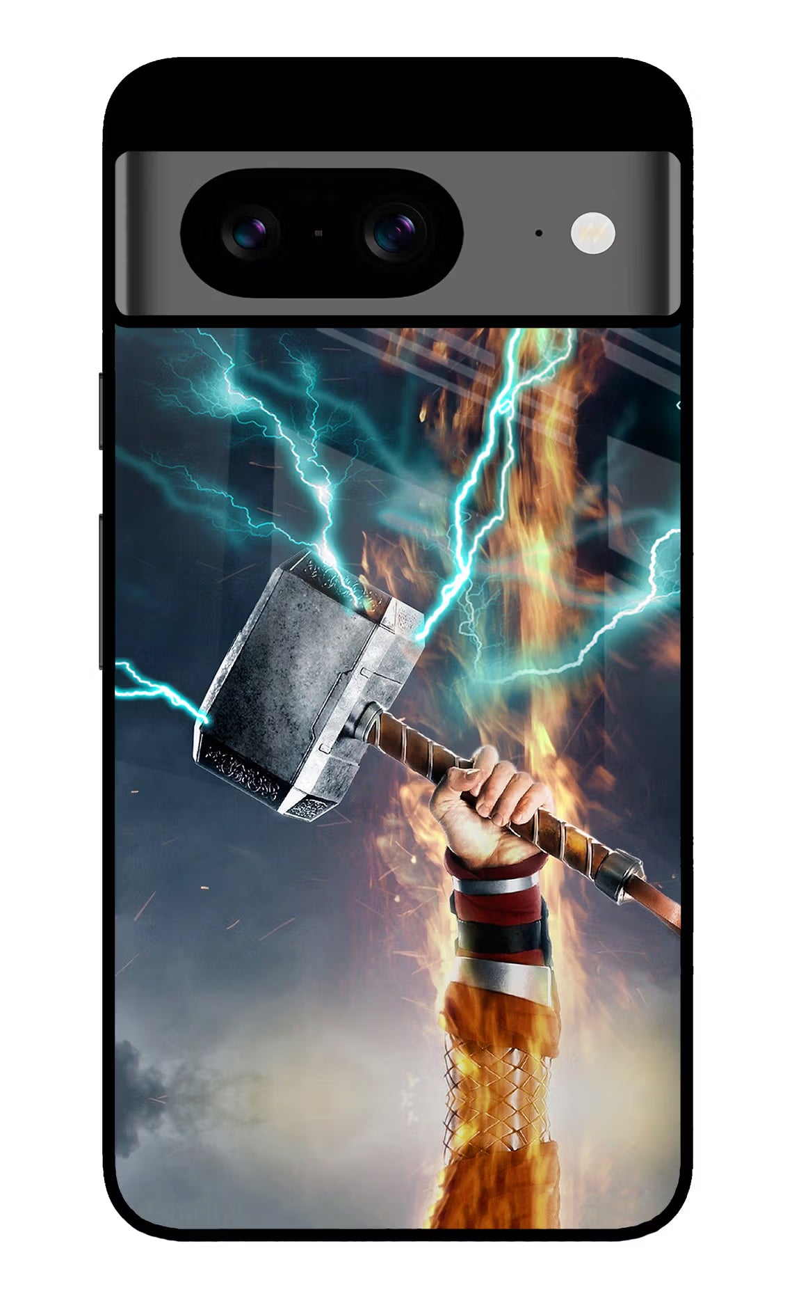 Thor Hammer Mjolnir Google Pixel 8 Glass Case Back Cover by Casekaro