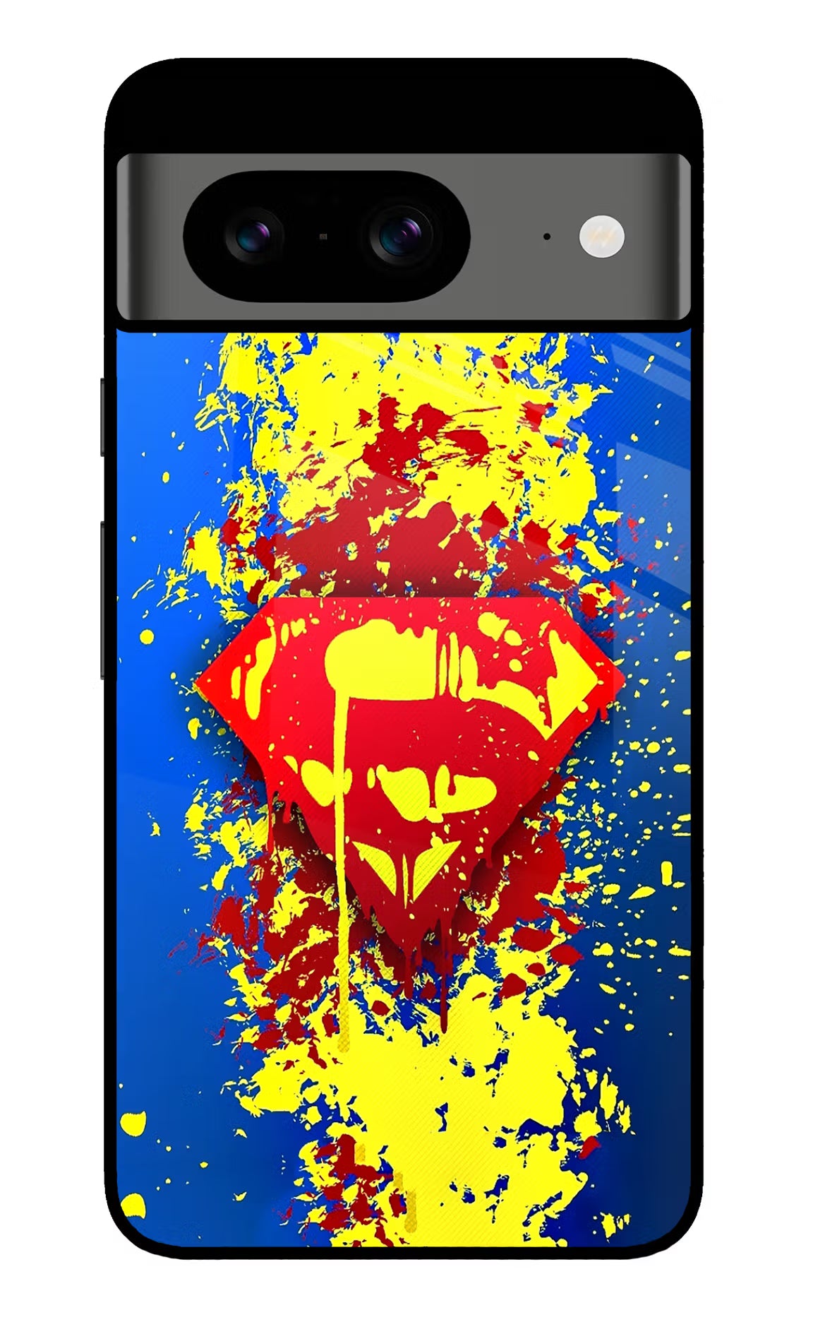 Superman logo Google Pixel 8 Glass Case Back Cover by Casekaro