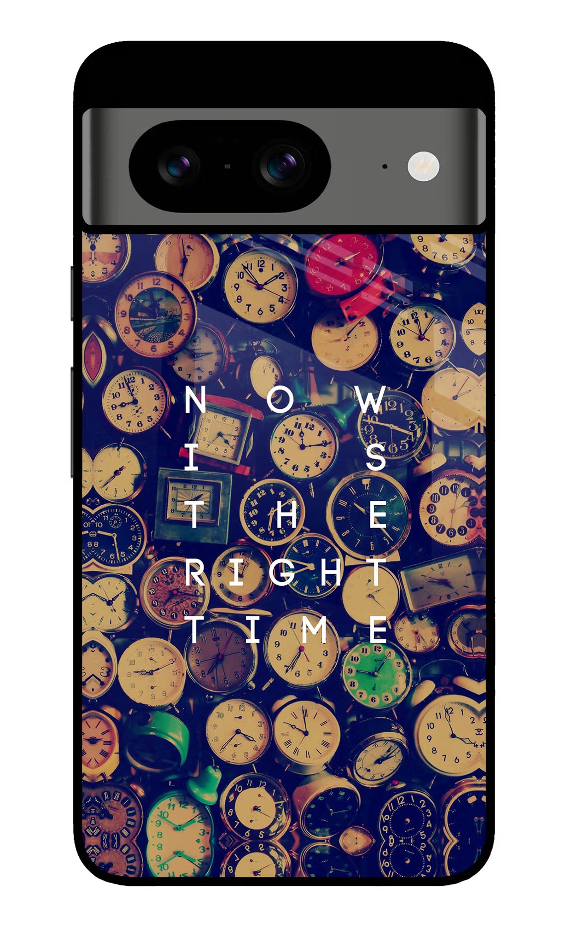 Now is the Right Time Quote Google Pixel 8 Glass Case Back Cover by Casekaro