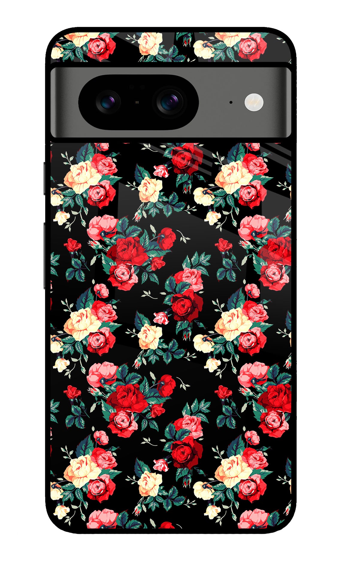 Rose Pattern Google Pixel 8 Back Cover