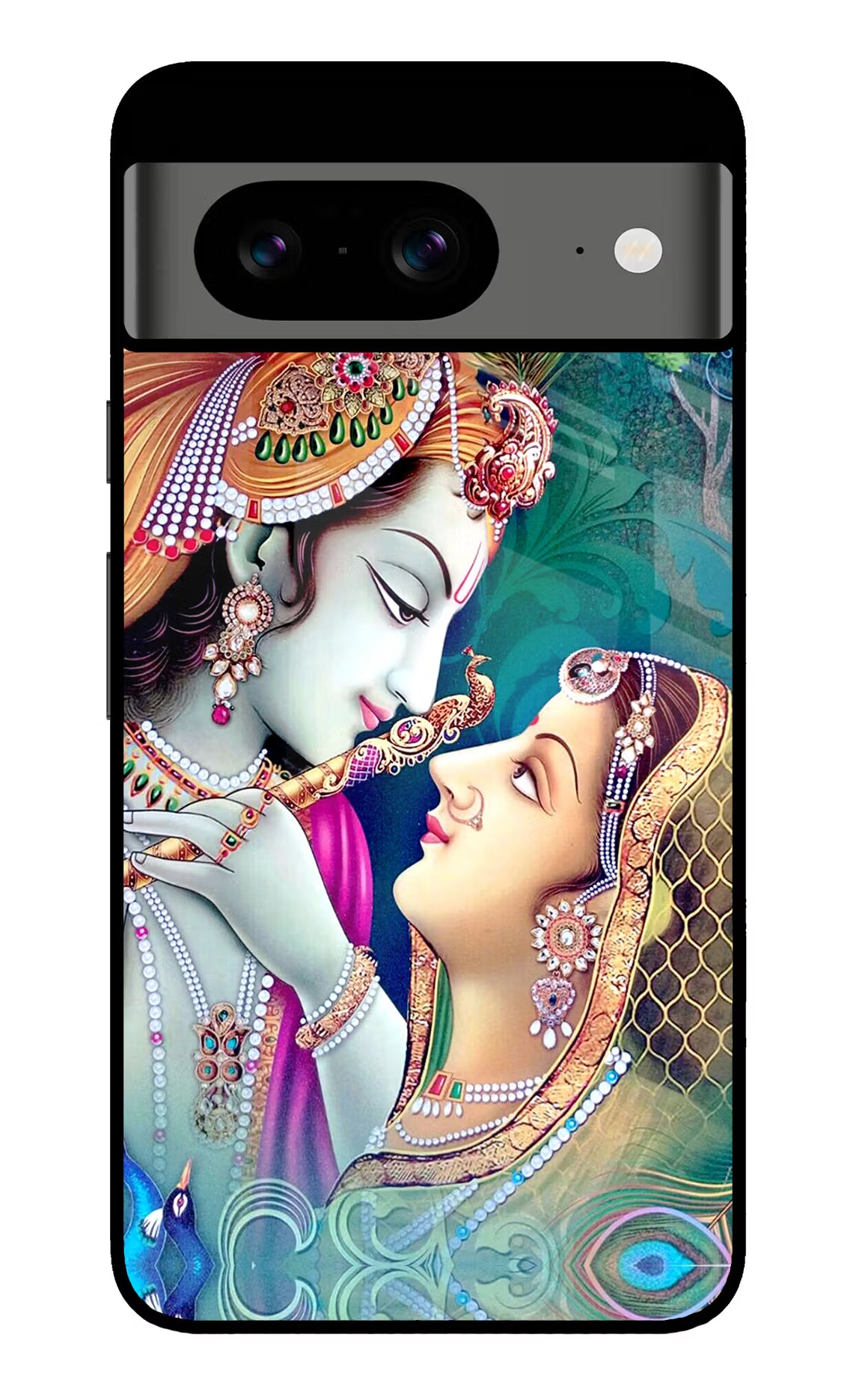 Lord Radha Krishna Google Pixel 8 Glass Case Back Cover by Casekaro