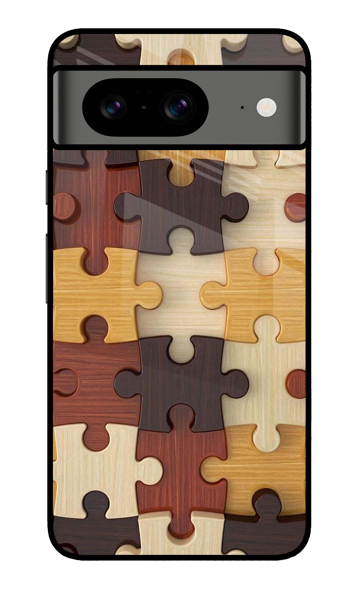 Wooden Puzzle Google Pixel 8 Glass Case