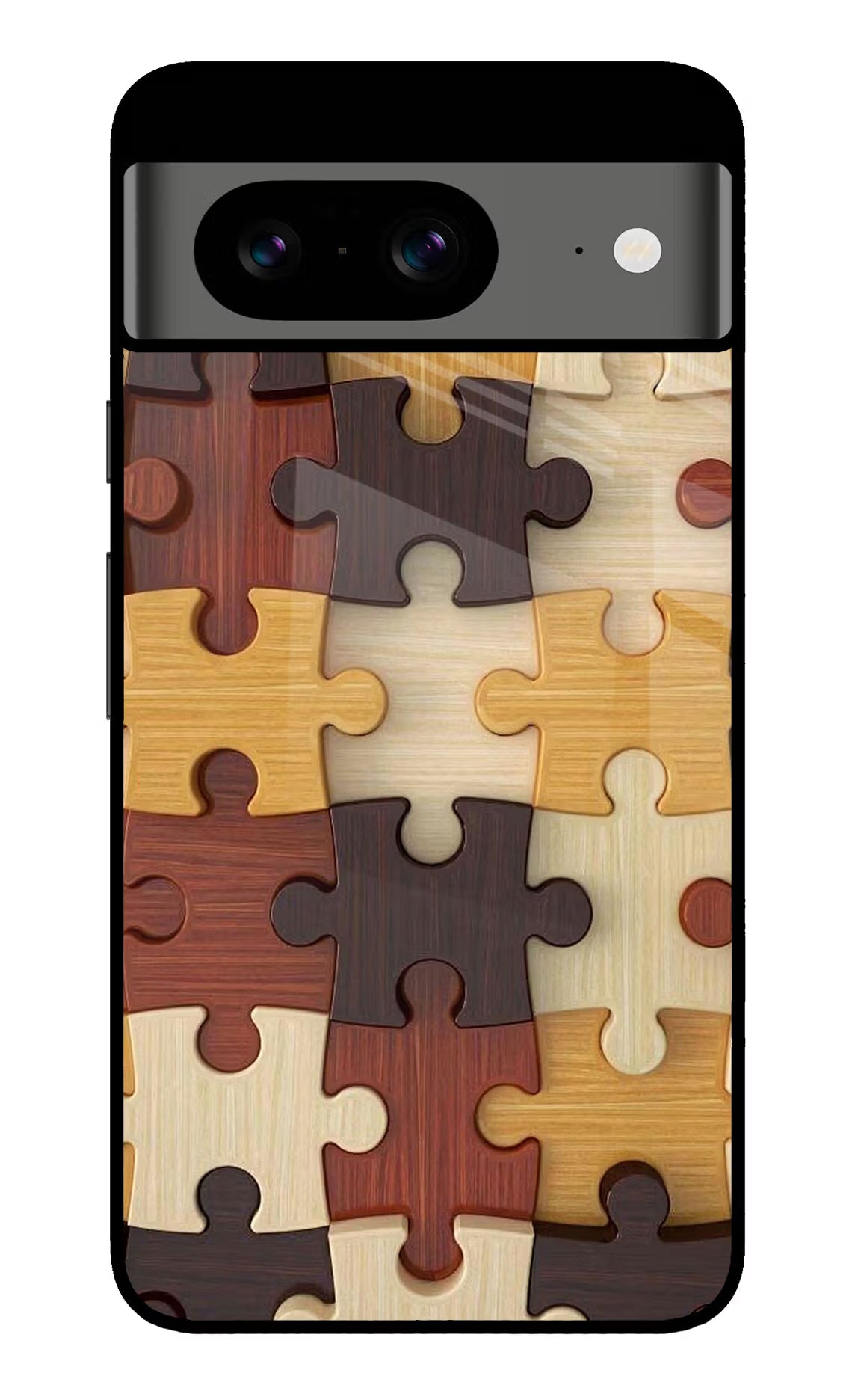 Wooden Puzzle Google Pixel 8 Glass Case