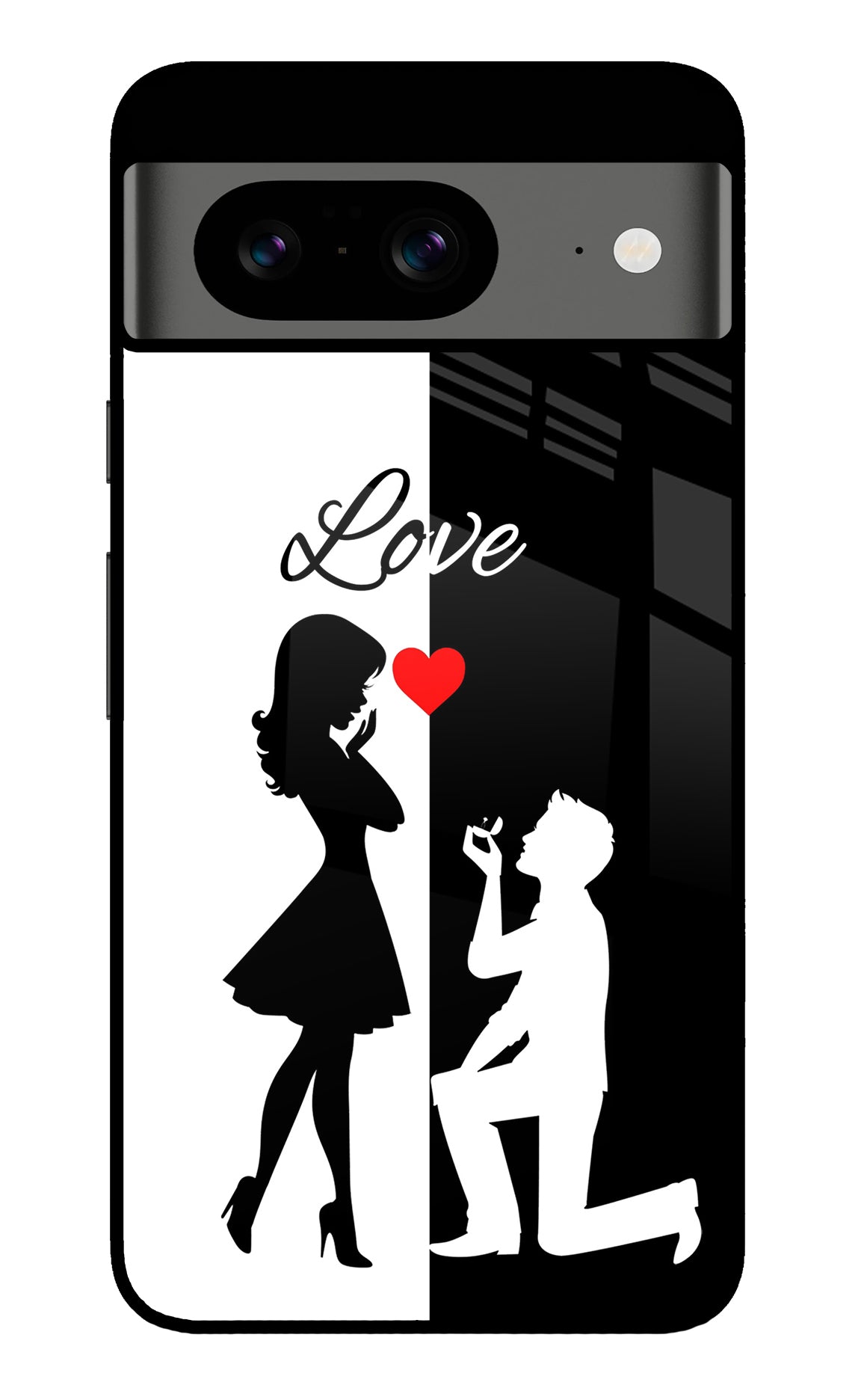 Love Propose Black And White Google Pixel 8 Back Cover