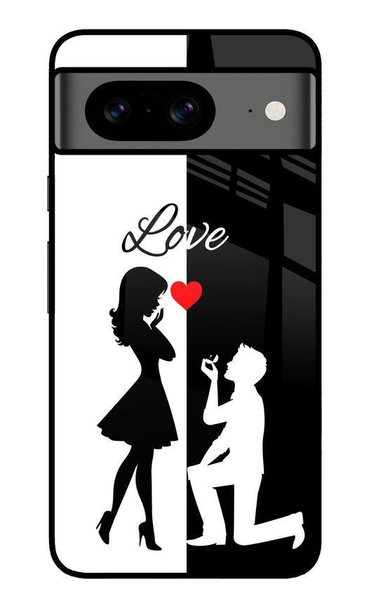 Love Propose Black And White Google Pixel 8 Glass Case