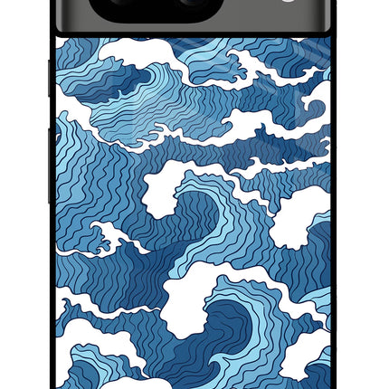 Blue Waves Google Pixel 8 Glass Case