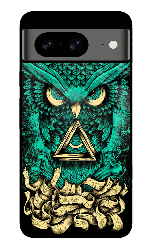 Green Owl Google Pixel 8 Glass Case