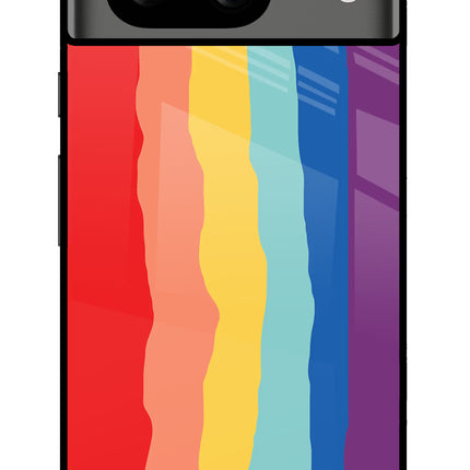 Rainbow Google Pixel 8 Glass Case Back Cover by Casekaro