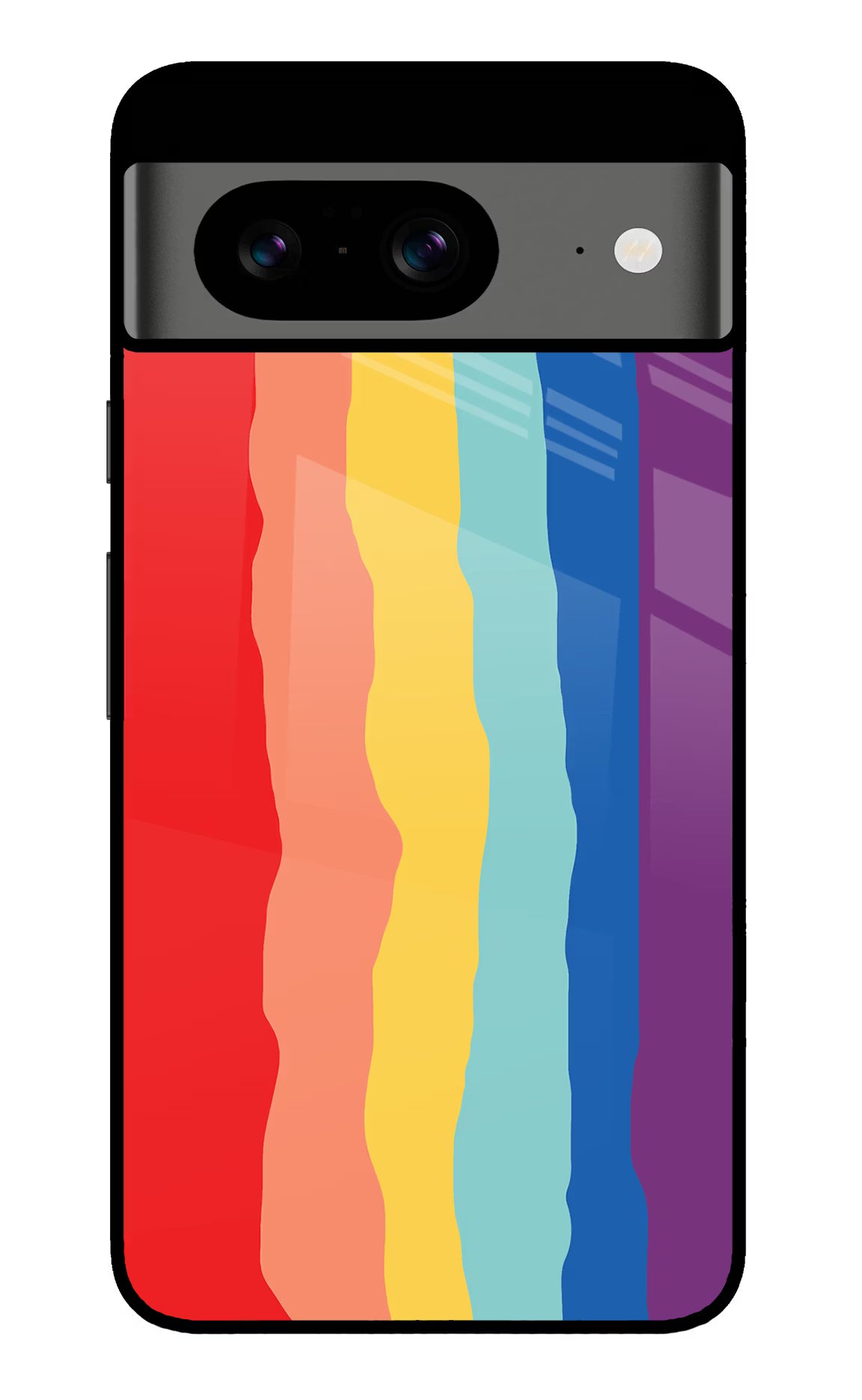 Rainbow Google Pixel 8 Glass Case Back Cover by Casekaro
