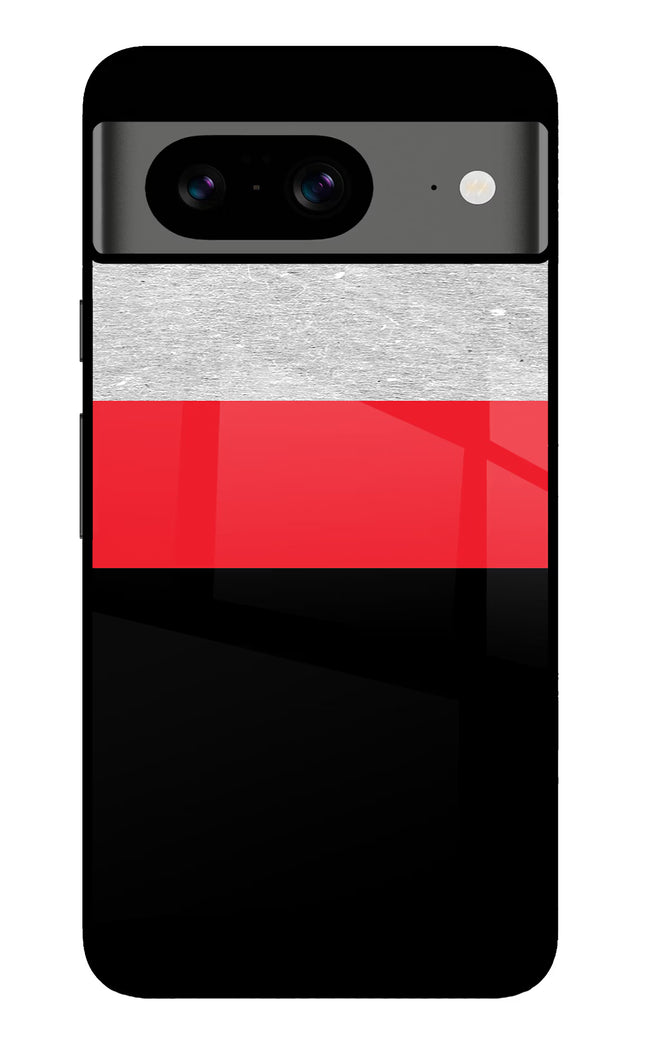 Tri Color Pattern Google Pixel 8 Glass Case