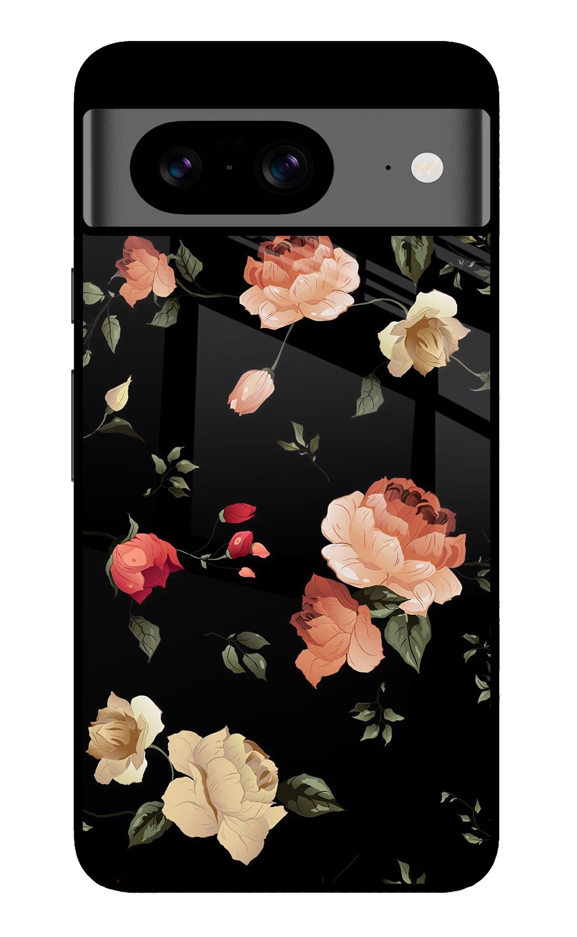 Flowers Google Pixel 8 Glass Case Back Cover by Casekaro