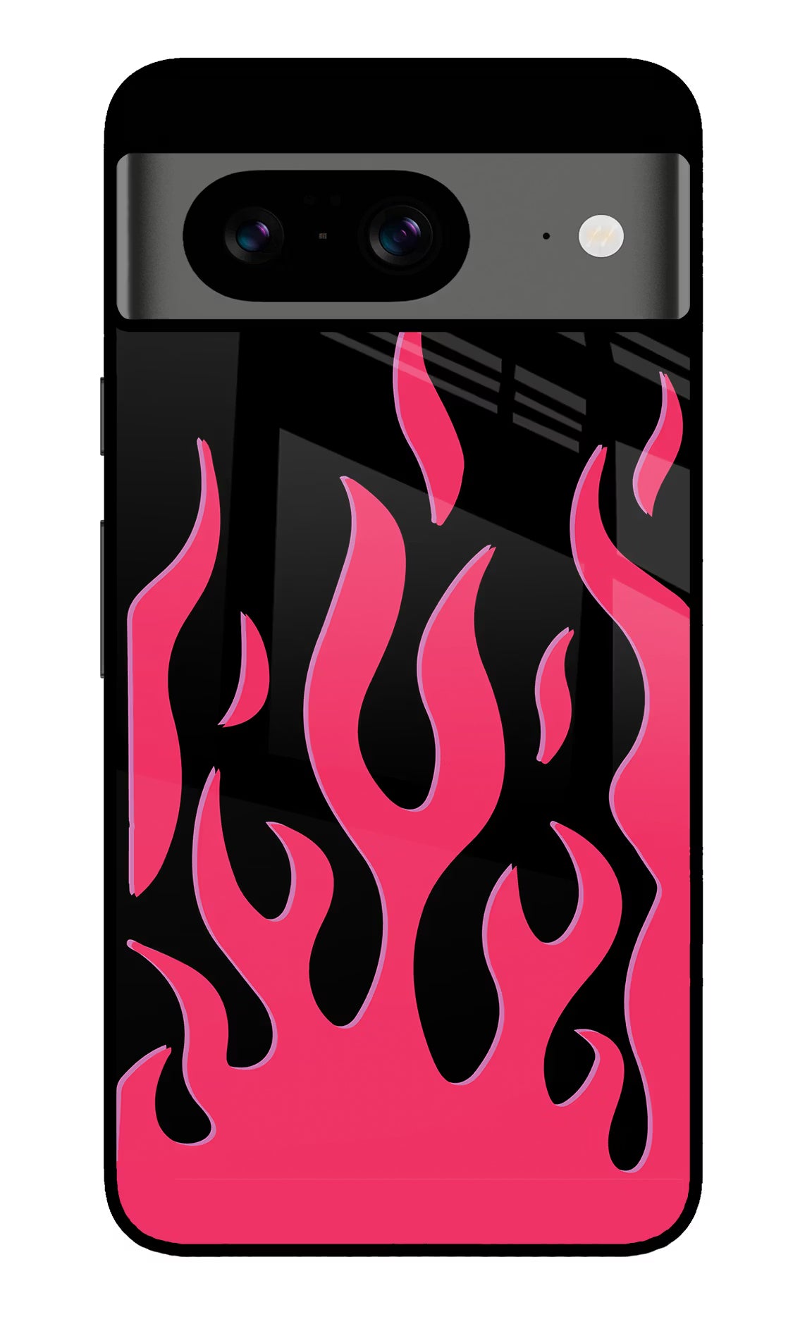 Fire Flames Google Pixel 8 Glass Case Back Cover by Casekaro
